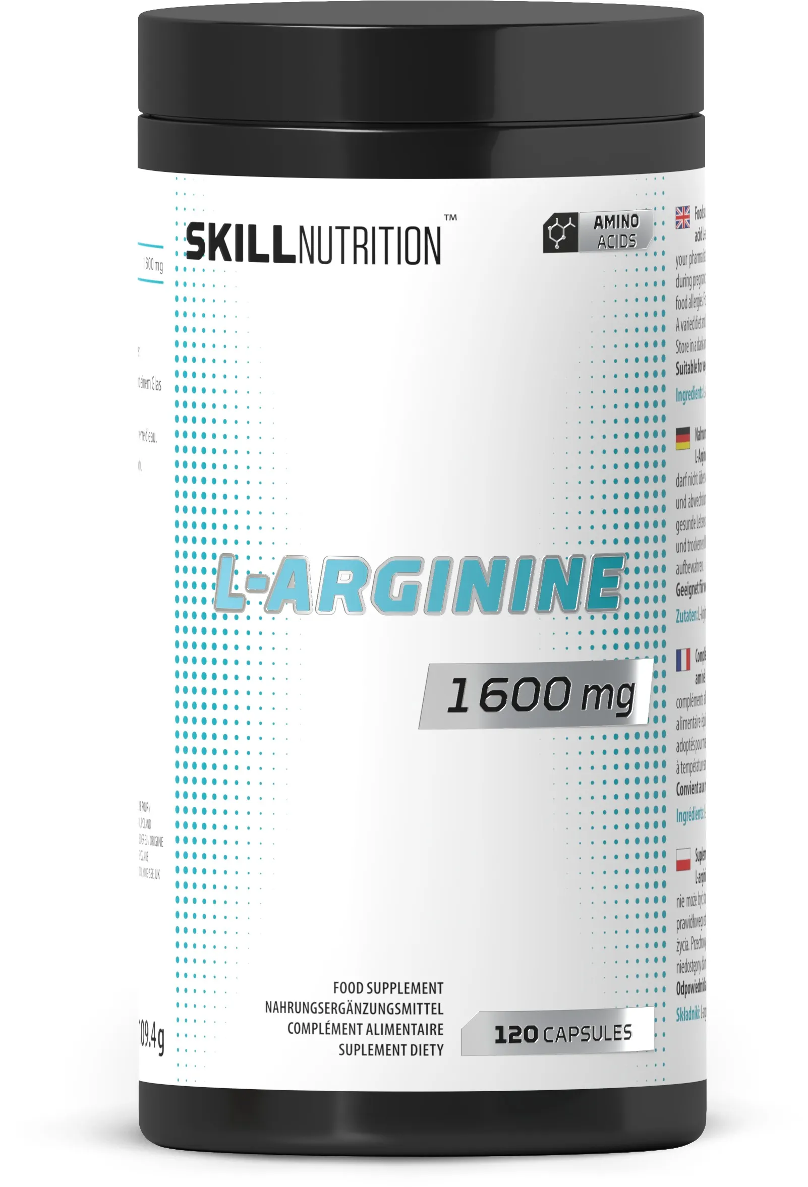 Skill Nutrition - L-Arginina, 1600mg, 120 vkaps