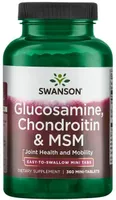 Swanson - Glukozamina, Chondroityna & MSM, 750/600/300mg, 360 mini-tabletek