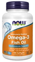 NOW Foods - Omega 3, Molecularly Distilled Fish Oil, 100 Capsules