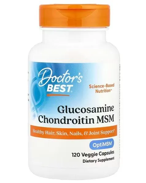Doctor's Best - Glukozamina, Chondroityna, MSM + OptiMSM, 120 kapsułek