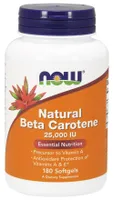 NOW Foods - Natural Beta Carotene, 25,000 IU, 180 Softgeles