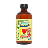 Child Life - Pure Arctic Cod Liver Oil, Fish Oil for Children, Natural Strawberry, 237 ml