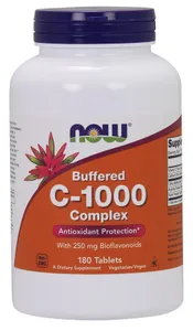 NOW Foods - Buforowana Witamina C-1000 + 250mg Bioflawonoidów, 180 tabletek