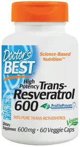 Doctor's Best - Trans-Resveratrol 600, 600mg, 60 capsules