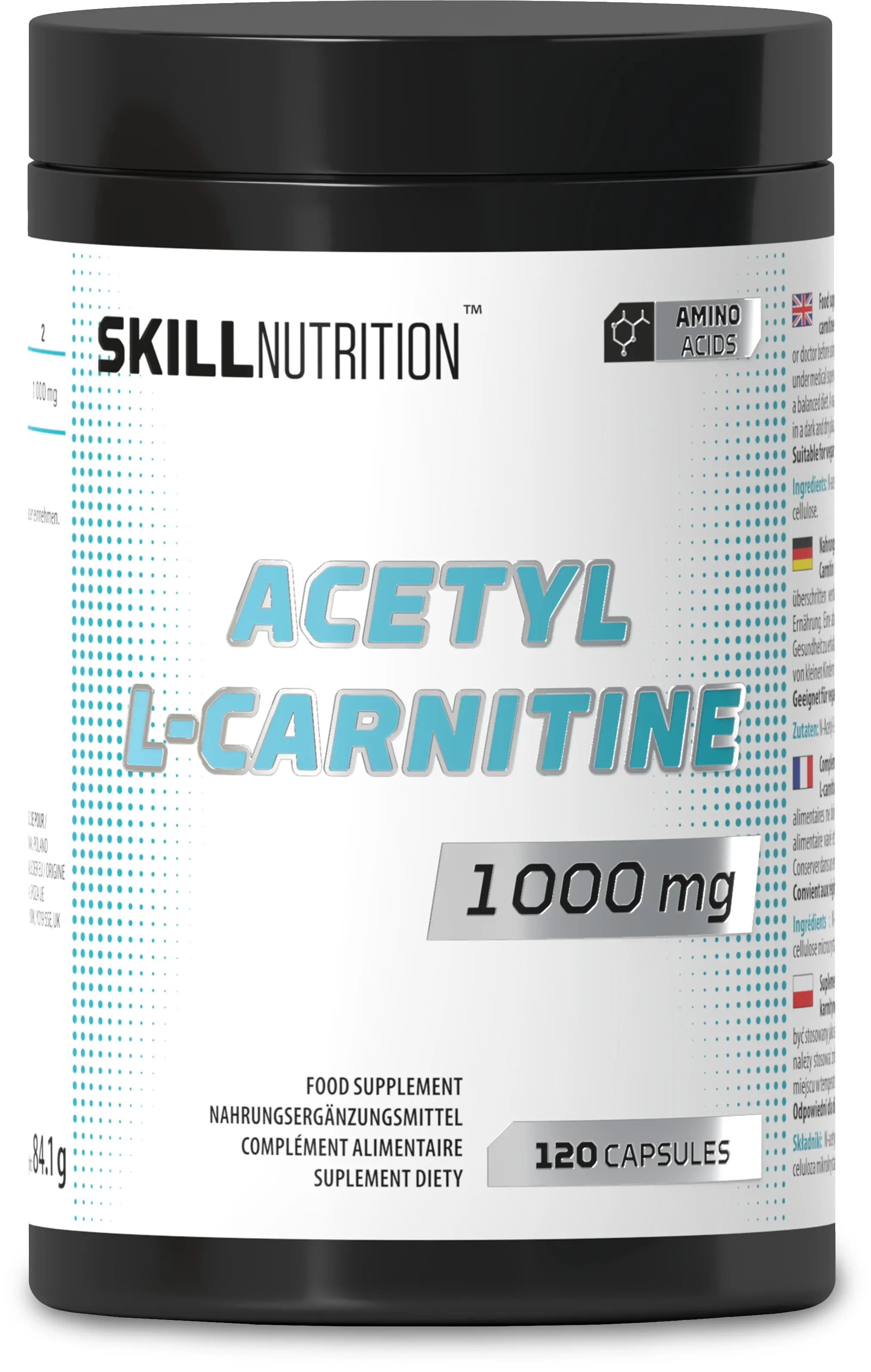 Skill Nutrition - Acetyl L-Karnityna, 1000mg, 120 vkaps