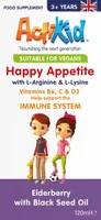 ActiKid - Happy Appetite Immune System, Elderberry with Black Seed Oil, Płyn, 120 ml