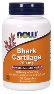 NOW Foods - Chrząstka Rekina, Shark Cartilage, 750mg, 100 kapsułek