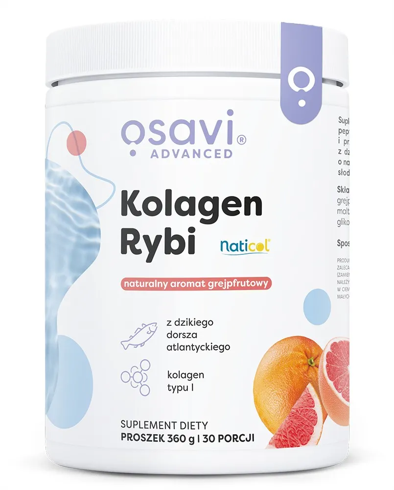 Osavi - Kolagen Rybi z Dzikiego Dorsza, Grejpfrut, Proszek, 360g
