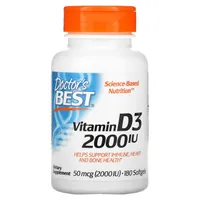 Doctor's Best - Vitamin D3, 2000 IU, 180 Softgeles