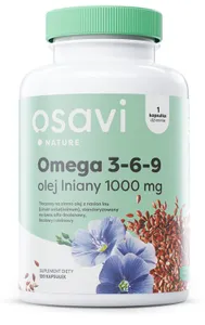 Osavi - Omega 3-6-9 Olej Lniany, 1000mg, 120 kapsułek miękkich
