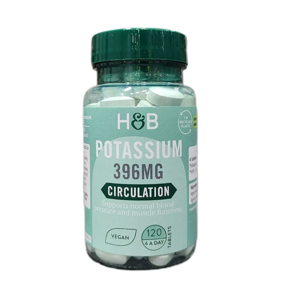 Holland & Barrett - Potassium, 396mg, 120 tabletek wegetariańskich 
