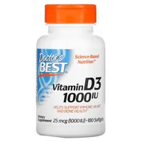 Doctor's Best - Vitamin D3, 1000 IU, 180 Softgeles