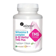 Aliness - Witamina B Complex, B-50 Methyl TMG, 100 kapsułek