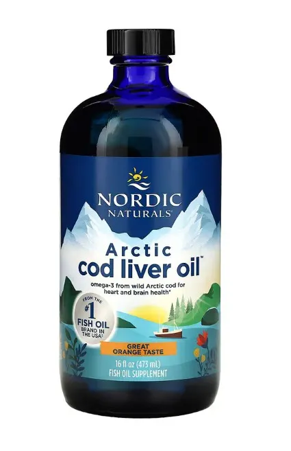 Nordic Naturals - Arctic Cod Liver, Tran z Dorsza, 1060mg, Pomarańcza, Płyn, 473 ml