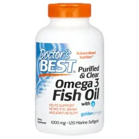 Doctor's Best - Purified & Clear Omega 3 Fish Oil, 1000mg, 120 softgels