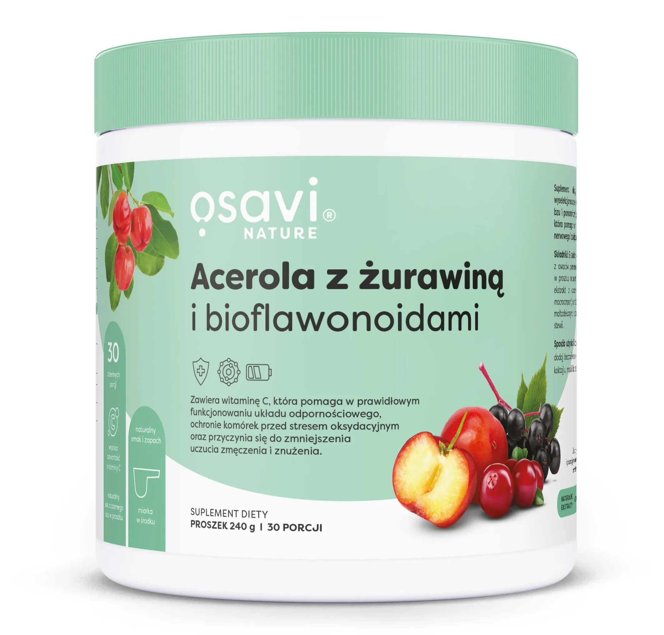 Acerola z Żurawiną i Bioflawonoidami - 240g