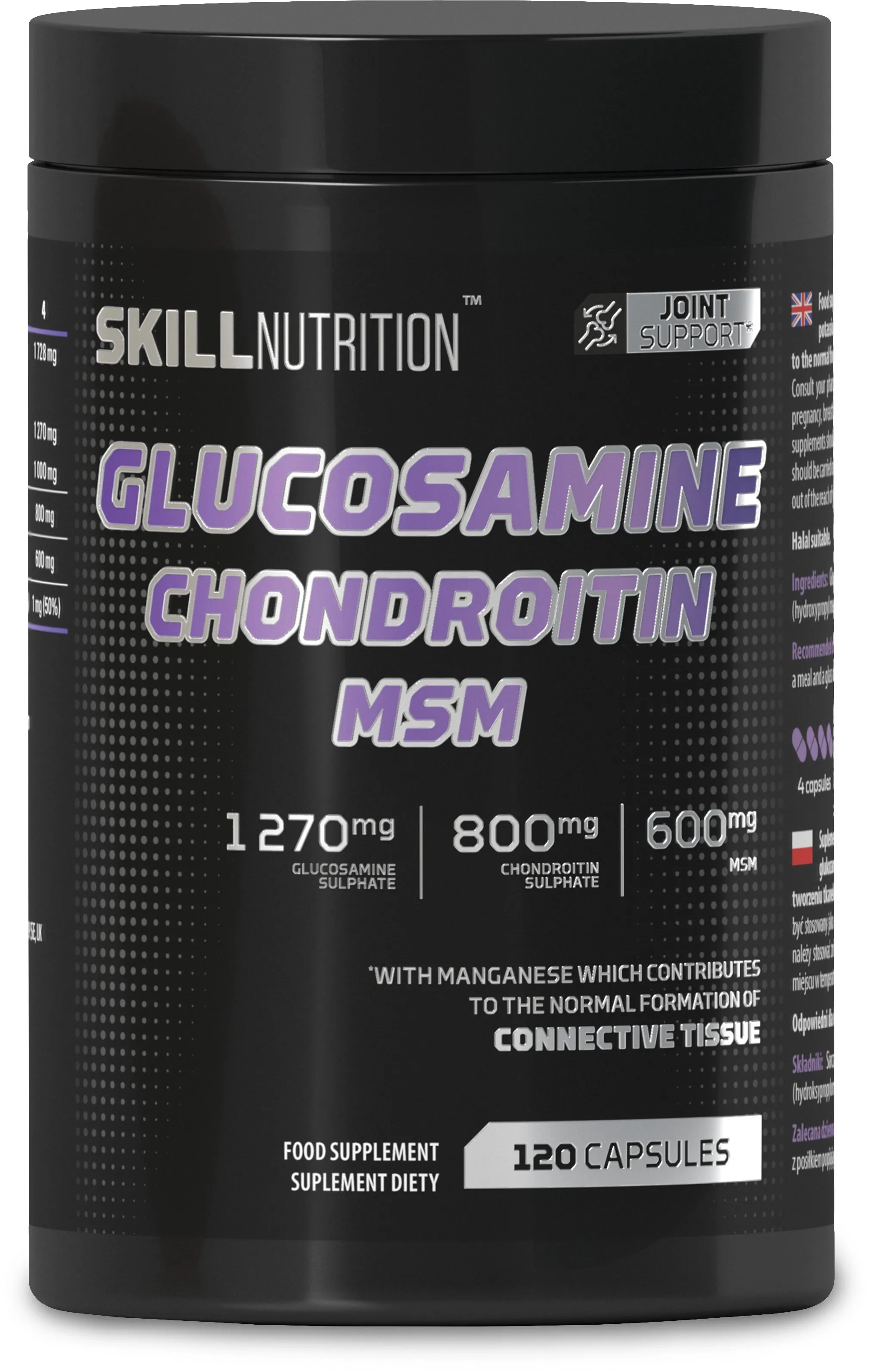 Skill Nutrition - Glukozamina Chondroityna MSM, 120 kapsułek