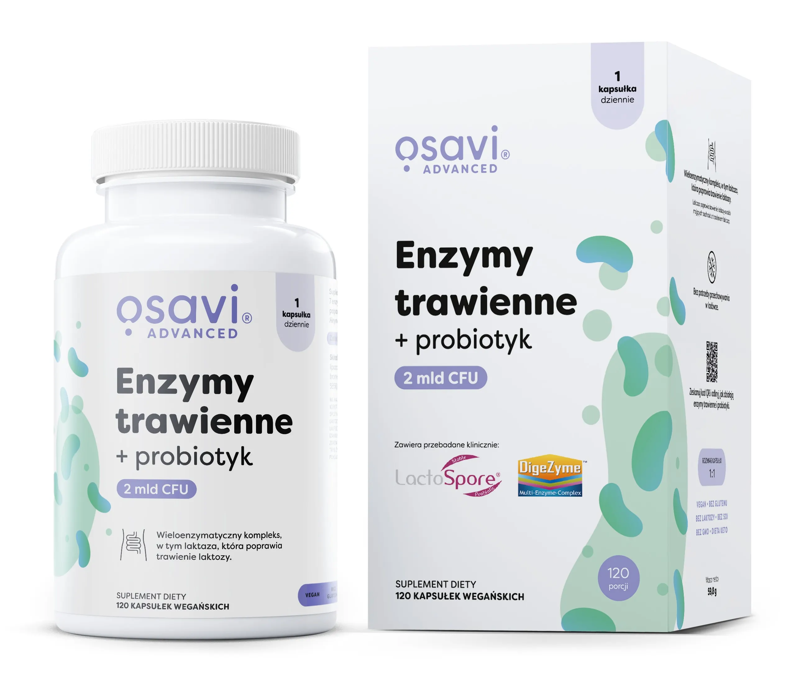 Osavi - Enzymy trawienne + probiotyk, 120 vkaps