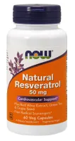 NOW Foods - Natural Resveratrol with Red Wine Extract, Green Tea and Grape Seeds, 50 mg, 60 vkaps