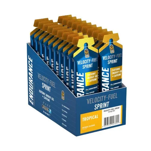 Applied Nutrition - Żel Energetyczny, Endurance Sprint Isotonic Energy Gel + Kofeina, Tropical, 20 x 60g