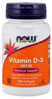 NOW Foods - Vitamin D3, 400 IU, 180 softgels
