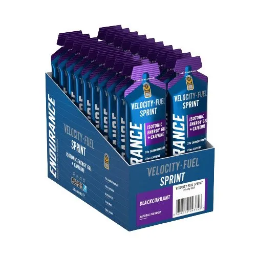 Applied Nutrition - Żel Energetyczny, Endurance Sprint Isotonic Energy Gel + Kofeina, Czarna Porzeczka, 20 x 60g