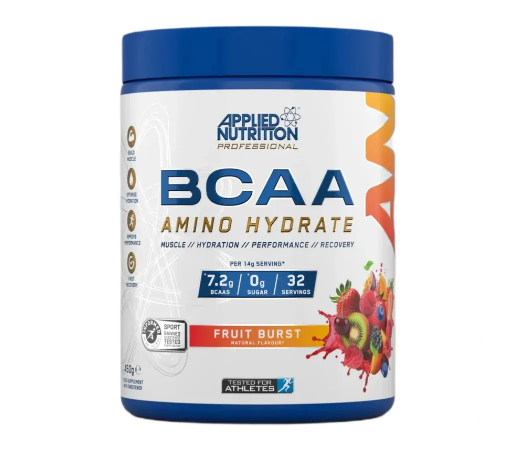 Applied Nutrition - Aminokwasy, BCAA Amino-Hydrate, Fruit Burst, Proszek 450g