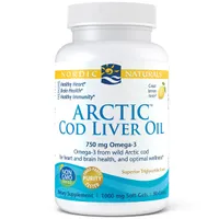 Nordic Naturals - Arctic Cod Liver, Cod Fish Oil, 750mg, Lemon, 90 Softgeles