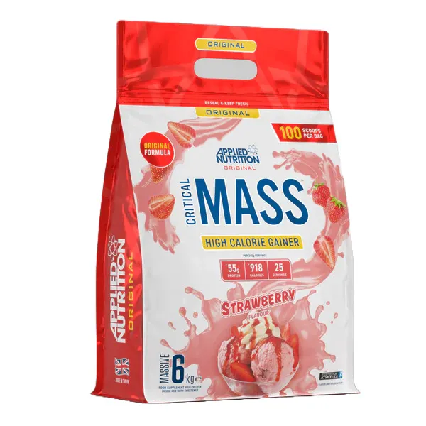 Applied Nutrition - Gainer, Critical Mass, Truskawka, Proszek, 6000g