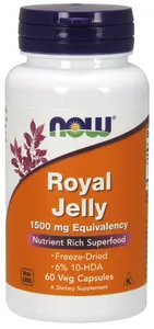 NOW Foods - Royal Jelly, Mleczko Pszczele, 1500mg, 60 vkaps