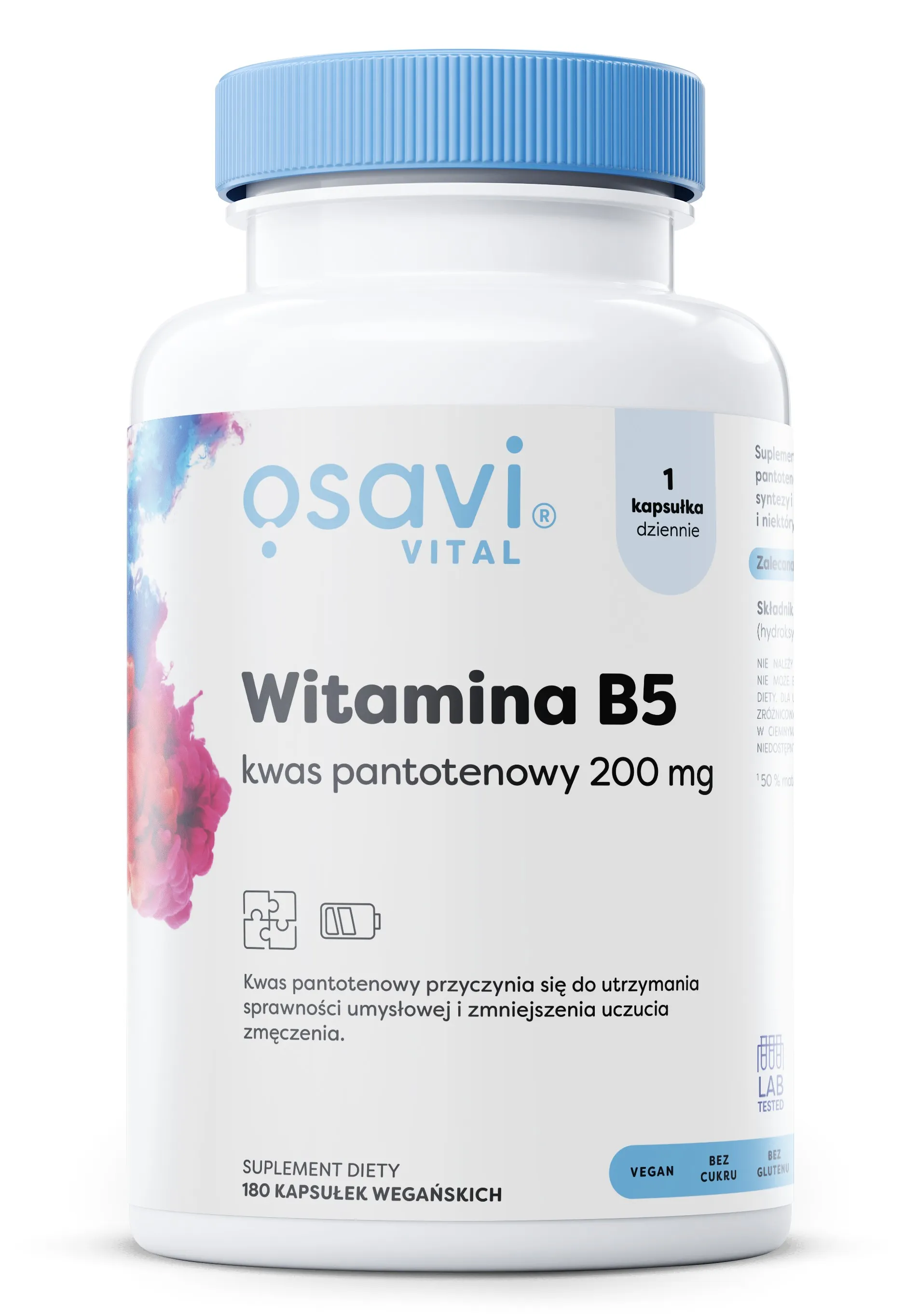 Osavi - Vitamin B5 Pantothenic Acid, 200mg, 180 vkaps