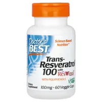 Doctor's Best - Trans-Resveratrol + ResVinol-25, 100mg, 60 vkaps