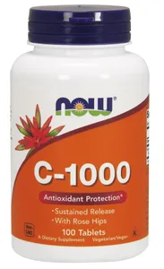 NOW Foods - Witamina C-1000 z Dziką Różą, Przedłużone Uwalnianie, 100 tabletek