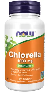 NOW Foods - Chlorella, Rozerwane Ściany Komórkowe, 1000mg, 60 tabletek