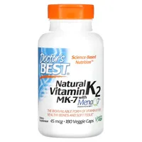 Doctor's Best - Vitamin K2 MK7 + MenaQ7, 45mcg, 180 vkaps