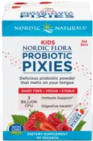 Nordic Naturals - Nordic Flora Kids, Probiotyki dla Dzieci, 3 Miliardy CFU, Smak Jagodowy, Proszek, 30 saszetek