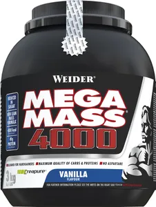 Weider - Mega Mass 4000, Strawberry, Powder, 3000g
