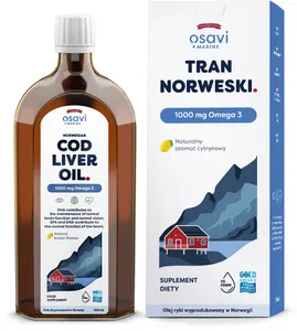 Osavi - Tran Norweski, 1000mg Omega 3, Cytryna, 500 ml
