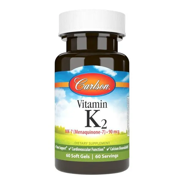 Carlson Labs - Witamina K2 MK-7, 90µg, 60 kapsułek miękkich