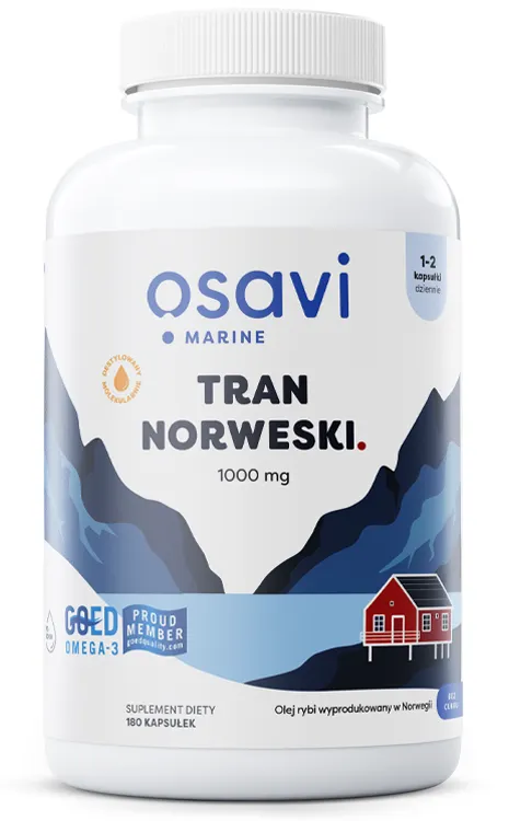 Osavi - Tran Norweski, 1000mg, Cytryna, 180 kapsułek miękkich
