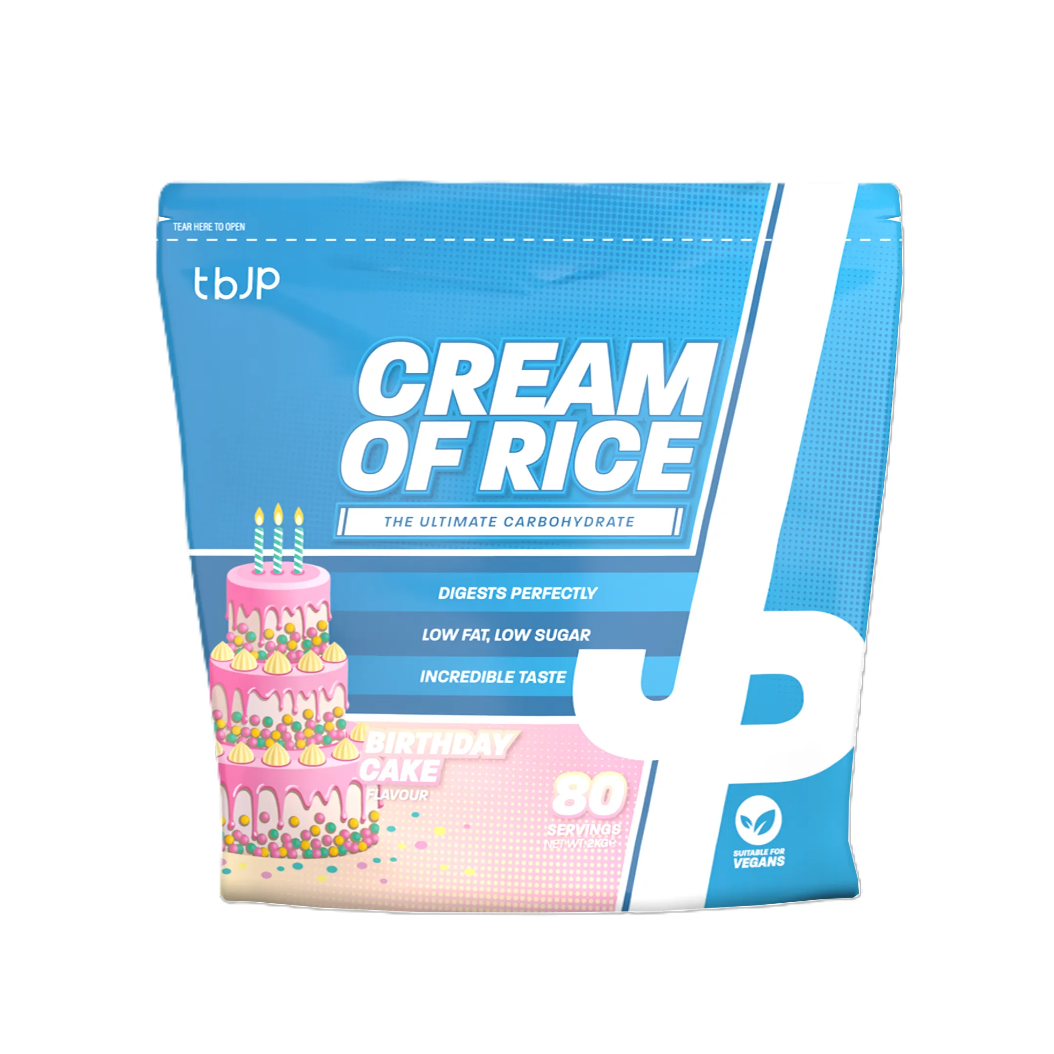 Trained by JP - Kleik Ryżowy, Cream of Rice, Birthday Cake, Proszek, 2000g