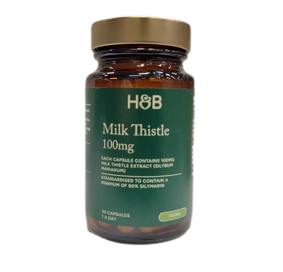 Holland & Barrett - Ostropest Plamisty, Milk Thistle, 100mg, 30 kapsułek