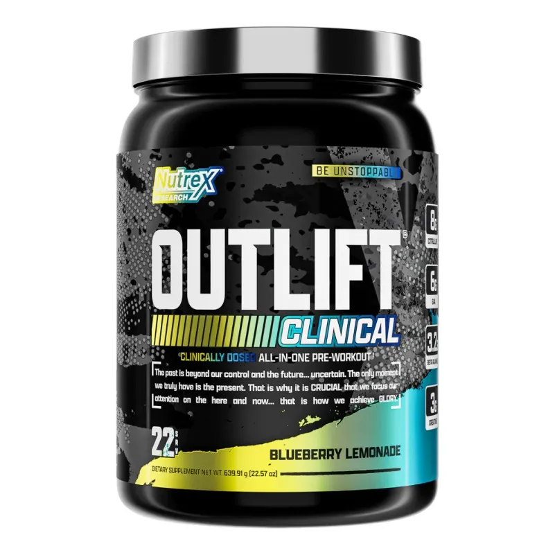Nutrex - Przedtreningówka, OutLift Clinical, Blueberry Lemonade, Proszek 640g