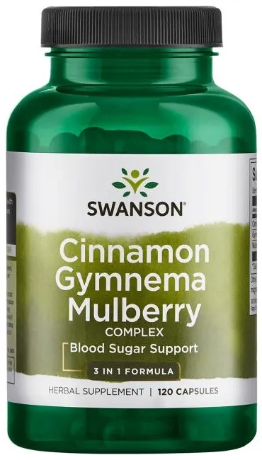 Swanson - Cynamon, Morwa, Gymnema, Cinnamon Gymnema Mulberry Complex, 120 kapsułek