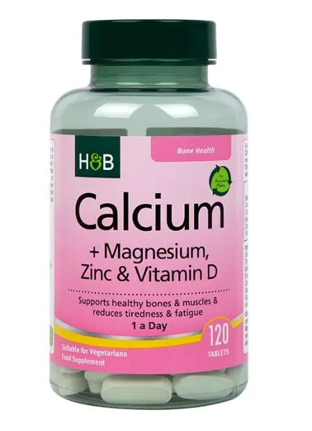 Holland & Barrett - Wapń + Magnez, Cynk i Witamina D, 120 tabletek