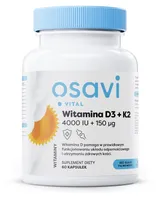 Osavi - Vitamin D3 + K2, 4000IU + 150 μg, 60 Softgeles