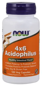 ﻿NOW Foods - Acidophilus 4x6, Probiotyki, 120 vkaps
