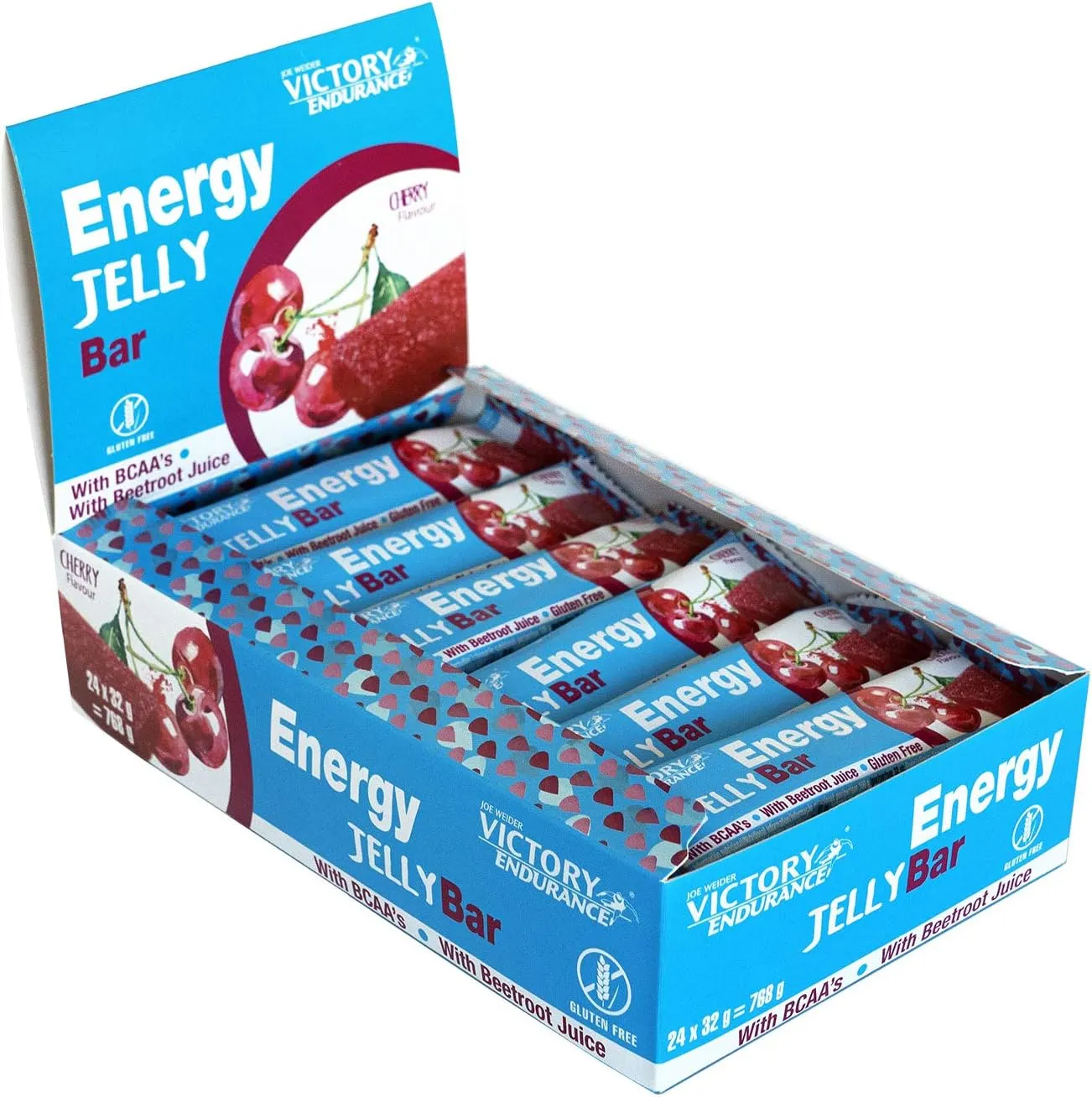 Weider - Victory Endurance Energy Jelly Bar Cherry, Baton Energetyczny, 24 x 32 g