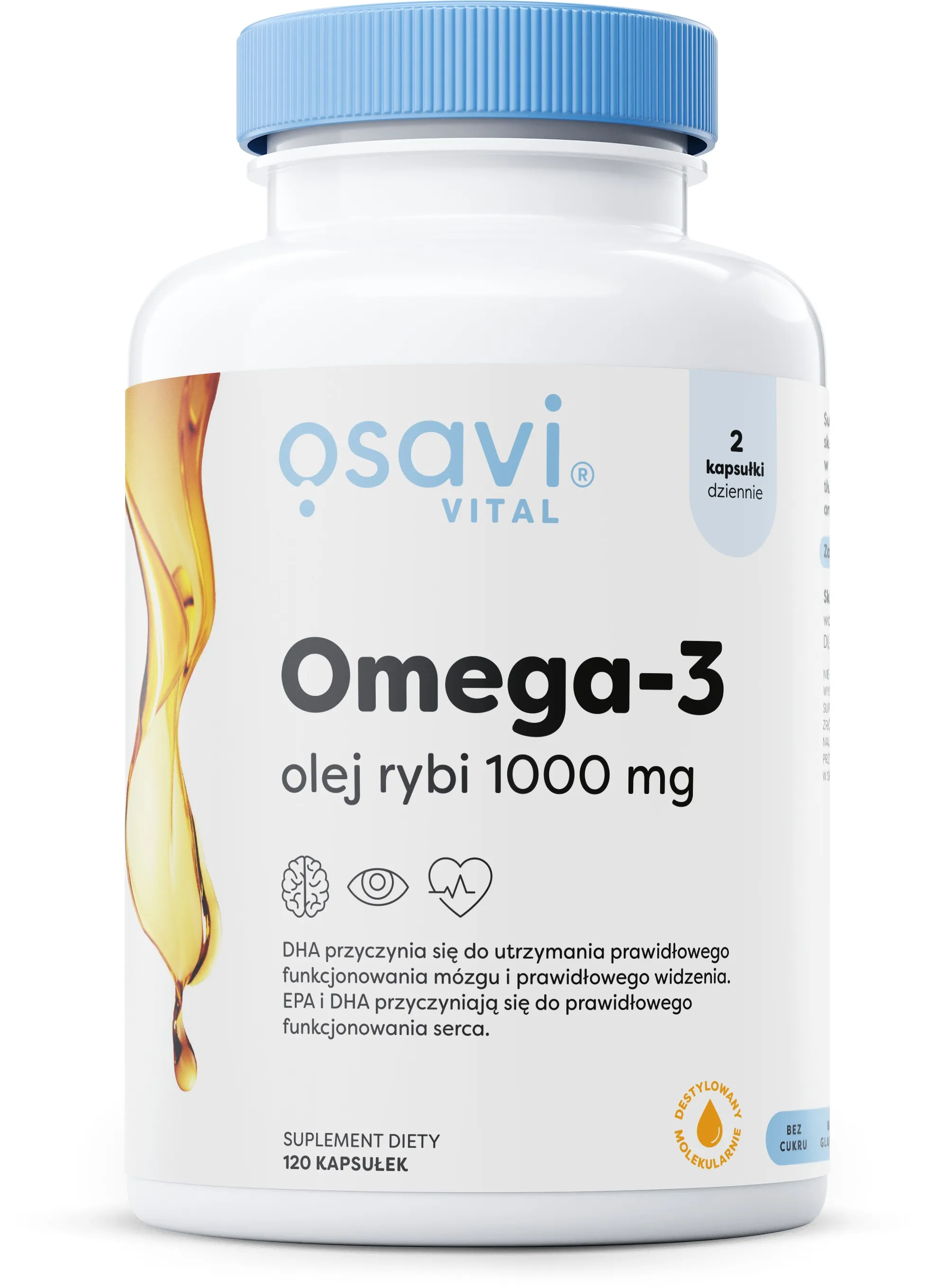 Osavi - Omega-3 Fish Oil, 1000mg, Natural Flavor, 120 Softgeles