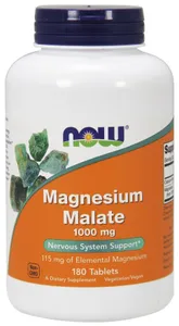 NOW Foods - Magnesium Malate, 1000 mg, 180 tabletek